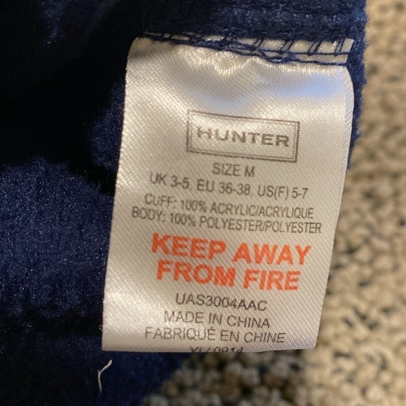 Hunter Navy Blue Fleece Boot Socks Size Medium for Tall Boots in EUC - Picture 4 of 4